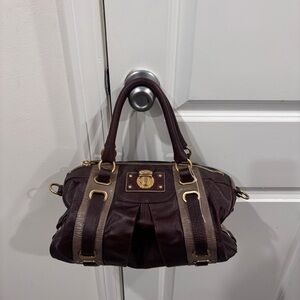 Marc Jacobs Dark Brown Satchel with Gold Details